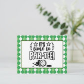 Golf es ist Zeit, Tee Party zu par Postkarte (Stehend Vorderseite)