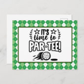 Golf es ist Zeit, Tee Party zu par Postkarte (Vorne/Hinten)