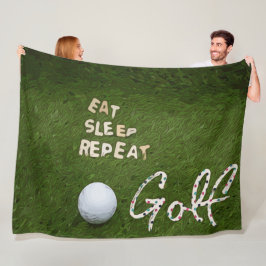 Golf essen Schlaf Golf wiederholen mit Golfball au Fleecedecke