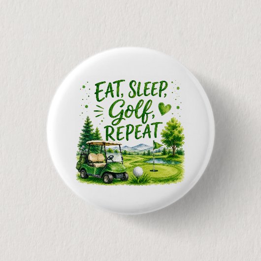 Golf essen schlafen golf wiederholen button (Vorderseite)