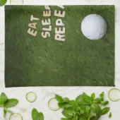 Golf Essen Schlafen Küchentuch für Golfer (Gefaltet)