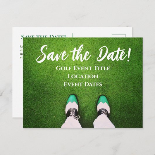 Golf-Event "Save the Date" Einladung Postkarte (Vorne/Hinten)