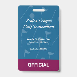 Golf Event Security Badge – Security & Access Pass Ausweis