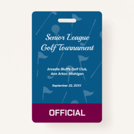 Golf Event Security Badge – Security & Access Pass Ausweis