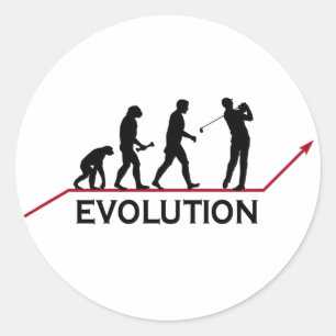 Golf-Evolution Runder Aufkleber