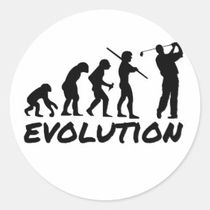 Golf-Evolution Runder Aufkleber