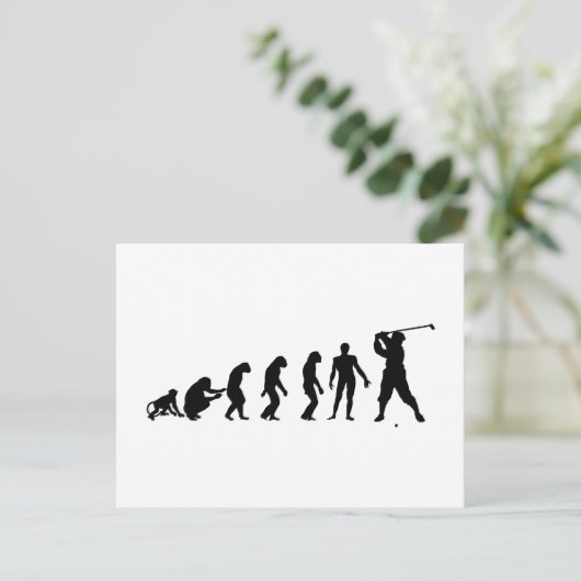 Golf Evolutionstheorie des Sport Postkarte (Stehend Vorderseite)