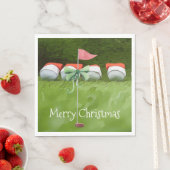 Golf Fahne Weihnachten mit vielen Ball Golfer Serviette (Beispiel)