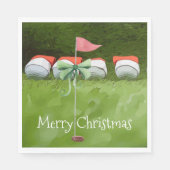 Golf Fahne Weihnachten mit vielen Ball Golfer Serviette (Vorderseite)