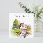 Golf Fairway Dankbarkeit: Danke Karte (Stehend Vorderseite)