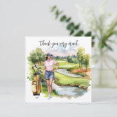 Golf Fairway Dankbarkeit: Danke Karte (Stehend Vorderseite)
