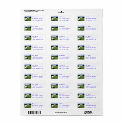 Golf Fairway-Mailing-Label (Vorne)