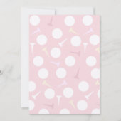 Golf Fairway Rosa Flagge Schleife Mädchen-Geburtst Einladung (Rückseite)