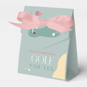 Golf Fairway Rosa Flagge Schleife Mädchen Geburtst Geschenkschachtel