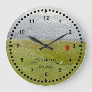 Golf Fairway Scene Große Wanduhr