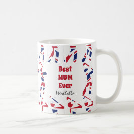 GOLF FAN Best MUM je Personalisierter Union Jack Kaffeetasse