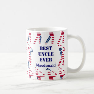 GOLF FAN Best Oncle Ever Personalisiert USA Flag Kaffeetasse