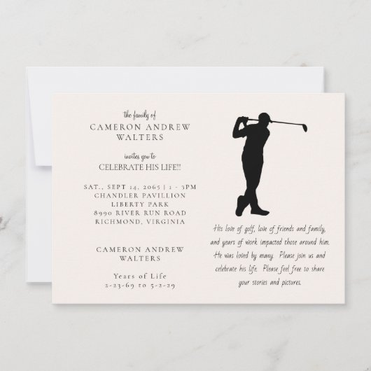 Golf-Feier des Lebens Einladung (Vorderseite)
