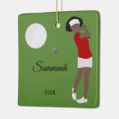 Golf Female Athlete American Keramikornament (Links)