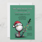 Golf Festive Christmas Holiday Par-tee Green  Einladung (Vorderseite)