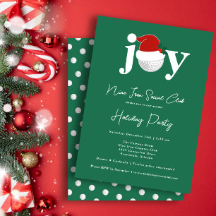 Golf Festive Holiday Party Freude Typografie Grün Einladung