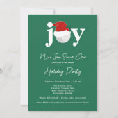 Golf Festive Holiday Party Joy Typography Green Einladung (Vorderseite)