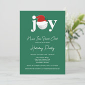 Golf Festive Holiday Party Joy Typography Green Einladung (Stehend Vorderseite)
