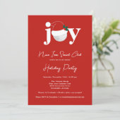 Golf Festive Holiday Party Joy Typography Red  Einladung (Stehend Vorderseite)