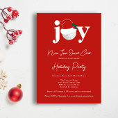 Golf Festive Holiday Party Joy Typography Red Einladung