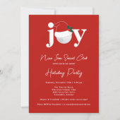 Golf Festive Holiday Party Joy Typography Red Einladung (Vorderseite)