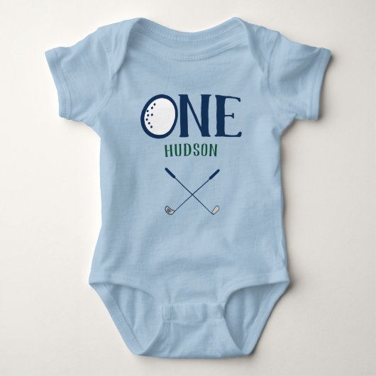 Golf First Birthday Custom Bodysuit Baby Strampler (Vorderseite)