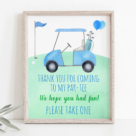 Golf First Birthday Par-tee Fevor-Zeichen Poster