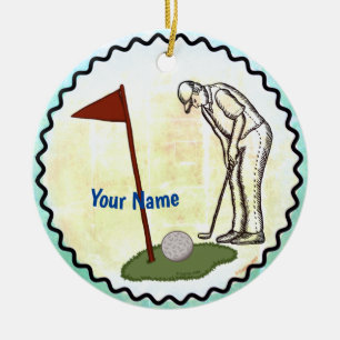 Golf-Flag Keramik Ornament