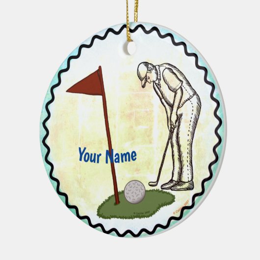 Golf-Flag Keramik Ornament (Links)