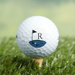 Golf Flag und Club Monogram Golfball