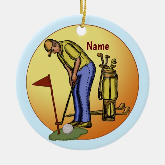 Golf Flag Vater Golf Keramik Ornament (Vorne)
