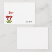 Golf-Flagge mit rotem Band mit Namen Mitteilungskarte (Vorne/Hinten)