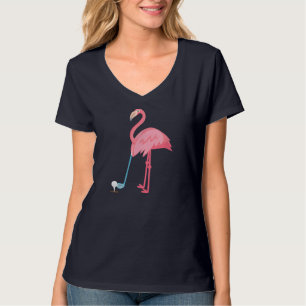 Golf Flamingo Lover Geschenk Floral Frauen Männer T-Shirt