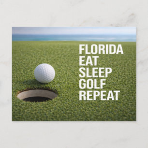 Golf Florida mit Ball auf Grün Postkarte