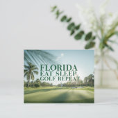 Golf Florida mit Ball auf Grün  Postkarte (Stehend Vorderseite)