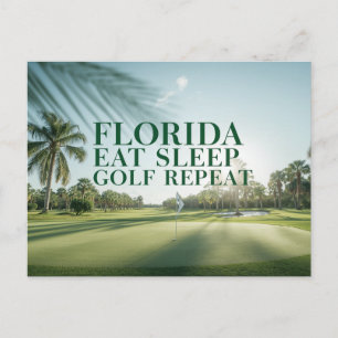 Golf Florida mit Ball auf Grün Postkarte