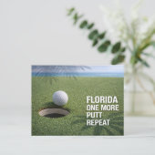 Golf Florida mit Ball auf Grün Postkarte (Stehend Vorderseite)