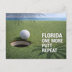 Golf Florida mit Ball auf Grün  Postkarte