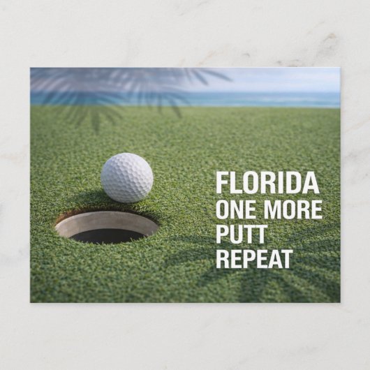 Golf Florida mit Ball auf Grün Postkarte (Vorderseite)