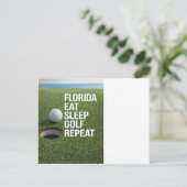 Golf Florida mit Ball auf Grün Postkarte (Stehend Vorderseite)