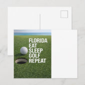 Golf Florida mit Ball auf Grün Postkarte (Vorne/Hinten)