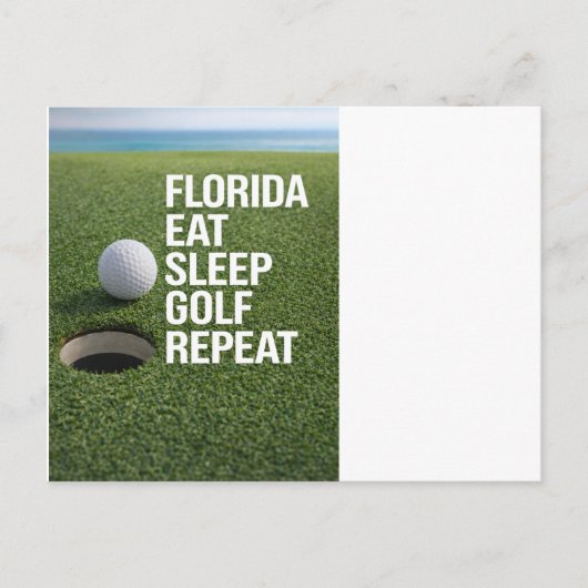 Golf Florida mit Ball auf Grün Postkarte (Vorderseite)