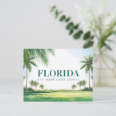 Golf Florida mit Ball auf Grün  Postkarte (Stehend Vorderseite)