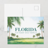 Golf Florida mit Ball auf Grün  Postkarte (Vorne/Hinten)