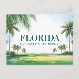 Golf Florida mit Ball auf Grün Postkarte